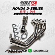 OBX Racing Honda D-Series D15 | D16 421 Stainless Steel Extractor