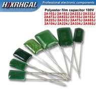 50PCS polyester film capacitor 100V 220nF 330nF 2A224J 2A334J 2A102J 2A152J 2A222J 2A332J 2A472J 2A8