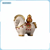[mojotorw7] Red Green Gold Lucky Horse Statue Rotating Tea Pet Resin for Desk Decor Home Decoration 