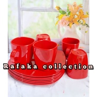 PACKAGE SET OF 4 9 INCH MELAMINE PLATES AND 4 CUPS