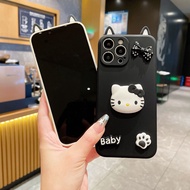 Para Samsung Galaxy M54 A24 M14 A04S A04e A13 A23 A33 A53 A73 M23 M33 M53 S20 S21 FE S8 S9 S10 Plus Note 9 20 10 Plus Stereoscopic Ears Japanese and Korean Cartoon Cute Kitty Case