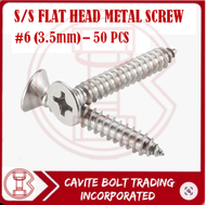 STAINLESS FLAT HEAD METAL SCREW #6 (3.5mm) 50 PCS