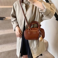 Retro Womens Crossbody Bag Simple Versatile Handbag Bowling Bag Polyester Lining Medium Hardness Zip