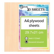 10pcs A4 Plywood Sheets 3mm Thickness (+/- 0.2mm) Basswood Plywood 21x29.7x0.3cm for Laser Engraving