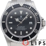 二手勞力士海使型16600(Y)腕錶，附原廠錶盒和保固卡，單節錶鍊，不鏽鋼男士腕錶，黑色錶殼，拋光處理，2002年產，品相極佳。