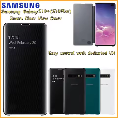 Original Samsung Clear View Cover For Samsung Galaxy S10+ Galaxy S10Plus Mode (EF-ZG975) Flip Case M