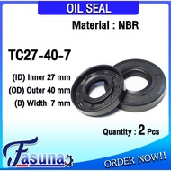 Oil Seal TC27-40-7 Rubber TC (NBR) Inner Hole 27 Outer Diameter 40 Thickness 7 Mm TC27x40x7 Mm.