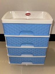 4 Layer Rattan office cabinet / Elegant drawer / school supply storage / tool box / mini durabox 4L
