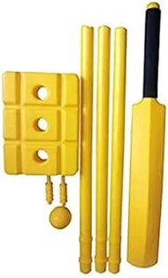 Kalindri sports Yellow Cricket Set with Bat,Stump,Ball for Boys Long Without Cover