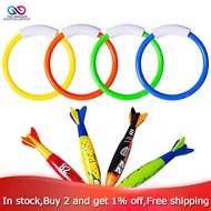 【ANX】-8 Pcs Underwater Swimming Pool Diving Rings, Diving Throw Bandits Gift Set. Training Dive Toys