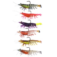 1/3/6Pcs Fishing Lures Shrimps Baits with Hook Realistic Looking Vibrant Color Freshwater Saltwater 