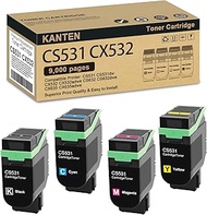 KANTEN CS531 CX532 Toner Cartridge Standard Yield 4 Pack Combo 75M10K0 75M10C0 75M10M0 75M10Y0 Repla