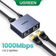 UGREEN 1000Mbps 1 to 2 Ethernet Splitter Aluminum Cat 8 Lan Cable Connector With Thunder Protection