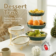 Ceramic Desert Tray Dessert Tray Stand Set Dessert Table Display Set Serving Tray Fruit Candy Cake
