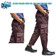 Scout pants PDL kempol cargo 6 pockets SMA Pembina - Scout Cargo Pants 6 Pockets High School Elastic
