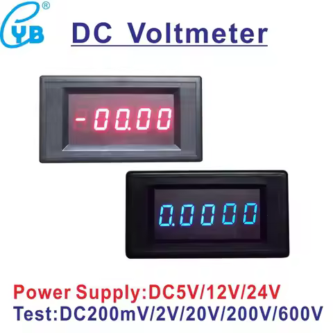 YB5145A LED Digital DC Voltmeter 4 1/2 Voltage Meter Display Tester DC200mV/2V/20V/100V/200V/600V 4.