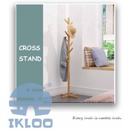 Ikloo wood hanger clothes hanging pole coat rack