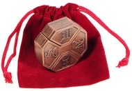 Hanayama News Cast Metal Brain Teaser Puzzle with Red Velveteen Pouch Bundled Items