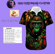 Gorilla Painting Design 2023 Summer and Autumn Hawaiian Shirt High Quality, Unisex, Size S-3XL