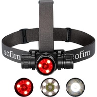 Sofirn HS21 Headlamp with Red Light, 2200 Lumen Led Bright Head lamp USB C Rechargeable with Spotlig