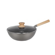 Zebra Natural Non Stick Wok Pan With Glass Lid (30cm)