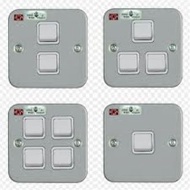 UMS 10A Metal Clad Switch (Silver) 1Gang 1Way/2Gang 1Way/3Gang 1Way/4Gang 1Way