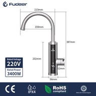 Fudeer Electric Kitchen Water Heater Faucet 3400W 220V insant Heating Tap Tankless Water Heating Gey