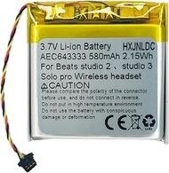 HXJNLDC DC 3.7V 580mAh AEC643333 Rechargeable li-ion Polymer Battery for Beats Studio 2、Studio 3、Sol