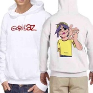 Gorillaz Band Hoodie Jumper Cotton Fleece Material | New White Hoodie Pullover 2 Sides Printed