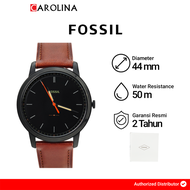Jam Tangan Fossil Minimalist FS5305 Men Black Dial Brown Leather Strap