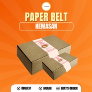 [ORANGE] Custom Paperbelt 5x47 cm | Belly Band Hijab & Food Box Packaging | Branding Packaging