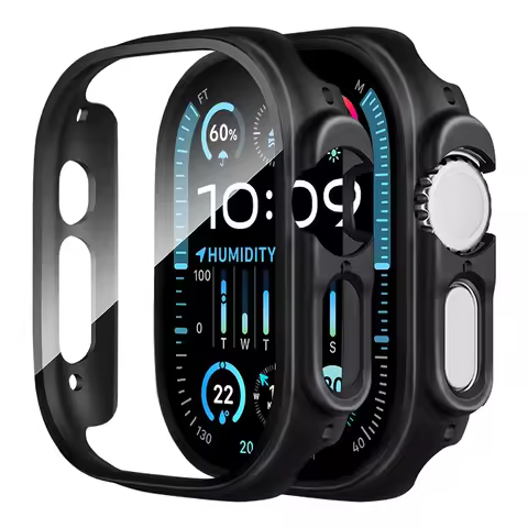 Screen Protector Tempered Glass+Case For Apple Watch Ultra 3/2/1 49mm Accessories PC Cover iWatch Se