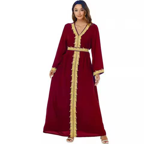 Middle East Europe Europe Europe Arabia Women's Dress Long Dress Elegant abaya Dubai Robe Saudi Trav
