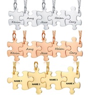 Vnox Free Personalized Engraving Name Puzzle Autism Pendant Women Necklace Friendship Best Friend Si