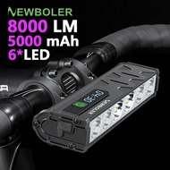 Bicycle Light Front 5000lumen Bike Light 8000mah Waterproof Flashlight Usb Charging Mtb Road Cycling