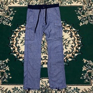 Lee Japan 40668 Chambray Herringbone Cargo Pants biru Size 28 W43-45 LPaha24 P108 OL19 Waist Circumf
