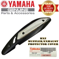 YAMAHA RXZ EXHAUST COVER SET / MUFFLER PROTECTOR COVER / EXHAUST PIPE COVER RXZ (BLACK/CHROME)