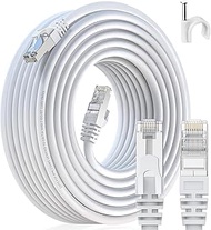 Cat 6 Shielded Ethernet Cable 25 ft, 23 AWG Cat 6 Internet Cable, High Speed Cat 6 RJ45 LAN Network