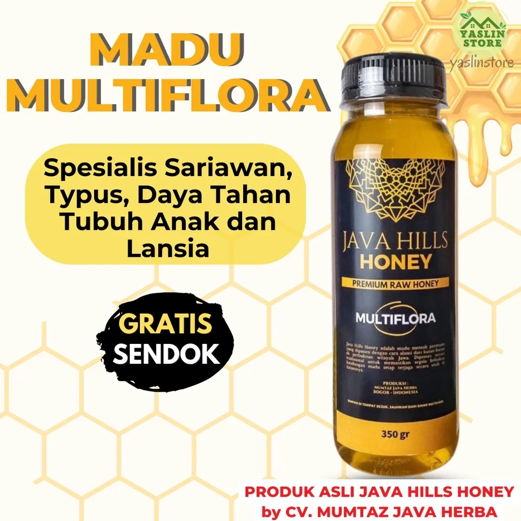 JAVA HILLS HONEY MADU MURNI ASLI MULTIFLORA COFFE BLOSOOM 100% Java hills honey 500gram