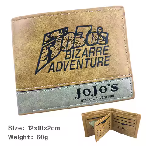 Anime JoJo Bizarre Adventure Wallet Khaki Coin Purse Card Holder Male or Female