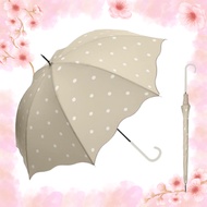 💓Waterfront Long Umbrella Sunshade and Rain Umbrella Dot Beige 55cm for Women S155-0781BG1-BB, with 