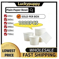 500PCS Paper Bowl Disposable Food Storage Environmentally 260cc 320cc 520cc 850cc 1000cc