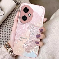 Honor 400 Casing Honor 400 Pro 5G Casing Liquid Glass Shell Diamond Bear Shockproof Mobile Phone Cas