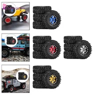 [Menolana] 4 Pieces RC Car Tires Replacement Model Wheels Aluminum Alloy Construction DIY Accessorie