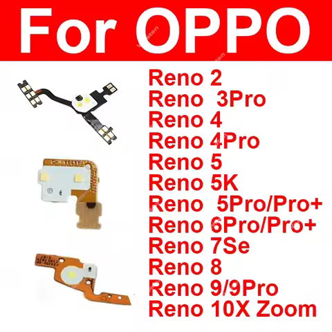For OPPO Reno 2 3 4 5 6 Pro Plus 5K Reno 7Se 8 9 5G Reno 10X Zoom Flashlight Flex Cable Rear Back Ca