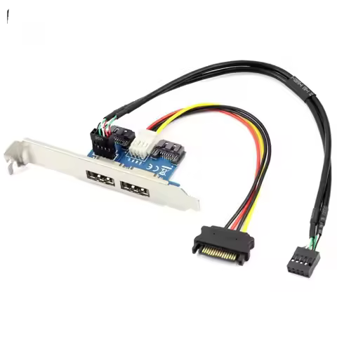 Dual Ports SATA to eSATAp Power Over eSATA Expansion Card,Motherboard 2 x SATA & USB 2.0 Expander w/