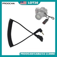 Proocam Cable-C3 2.5mm & 3.5mm for Canon 5D 6D 7D camera shutter release