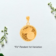 916 Gold CN "Fu" Pendant