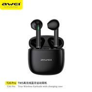 Awei T26 Pro TWS Wireless Bluetooth Earphone Bluetooth 5.3 Stereo Sound 6D Hifi Bass Headset Gaming