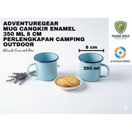 AdventureGear - Enamel Mug Cup 350ml 8 cm - Thick & Rust-Resistant Material - Family Outdoor Camping